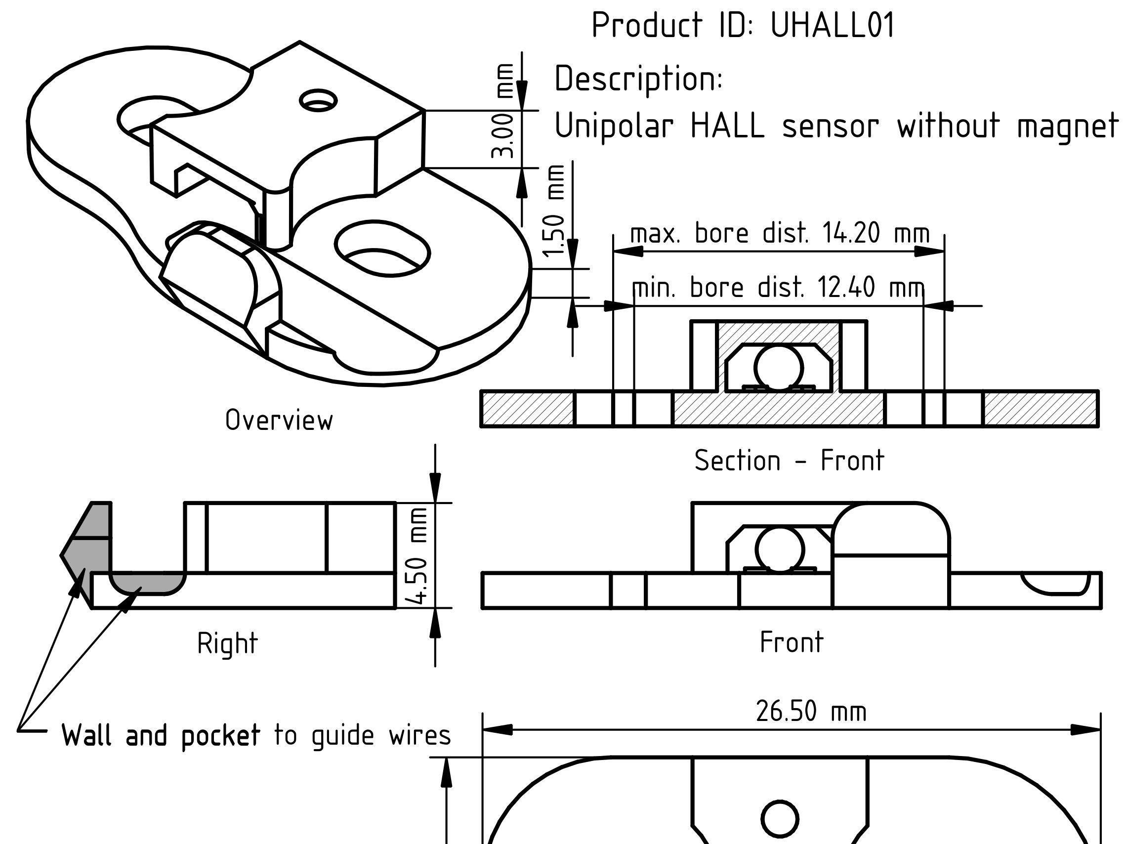 HALL sensor packaged no magnet v01